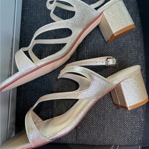 Touch Ups Glittering Gold Block Heels
